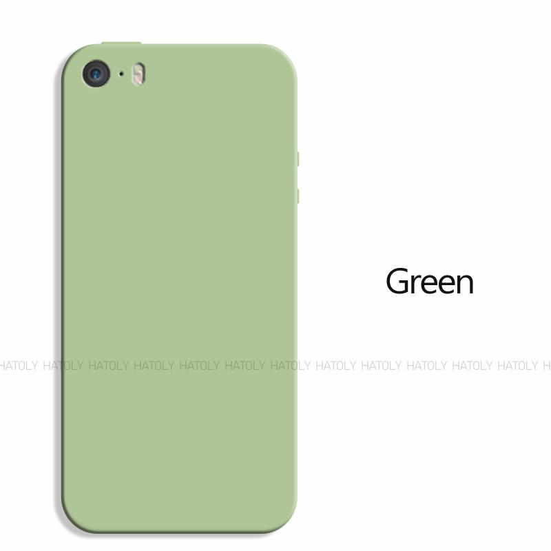 Für iPhone SE 2016 Hülle iPhone SE 2016 Cover Original Stoßfeste Flüssigsilikon-Schutzhülle für die Telefonrückseite für iPhone SE 2016 For iPhone SE 2016 grün