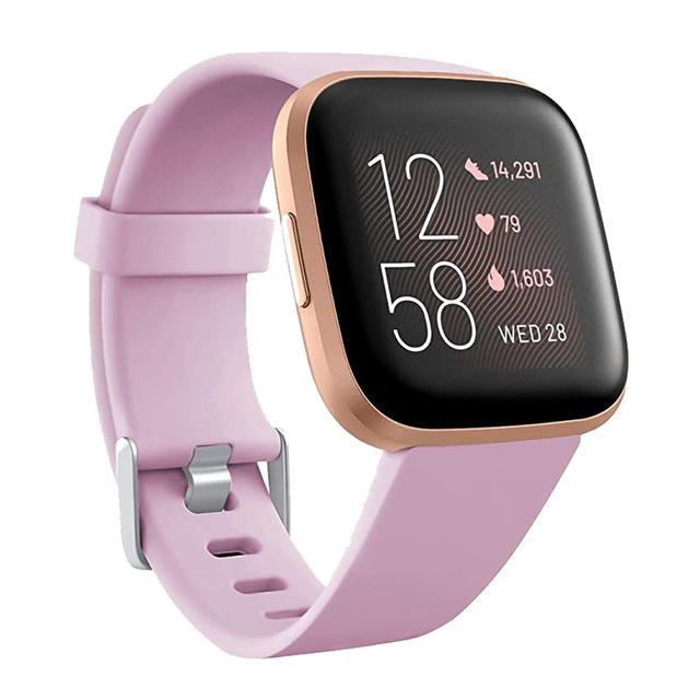 Silikon-Ersatzband für Fitbit Versa 2 Smart Watch Zubehör Armband für Fitbit Versa/Versa Lite L-(160-220mm) black