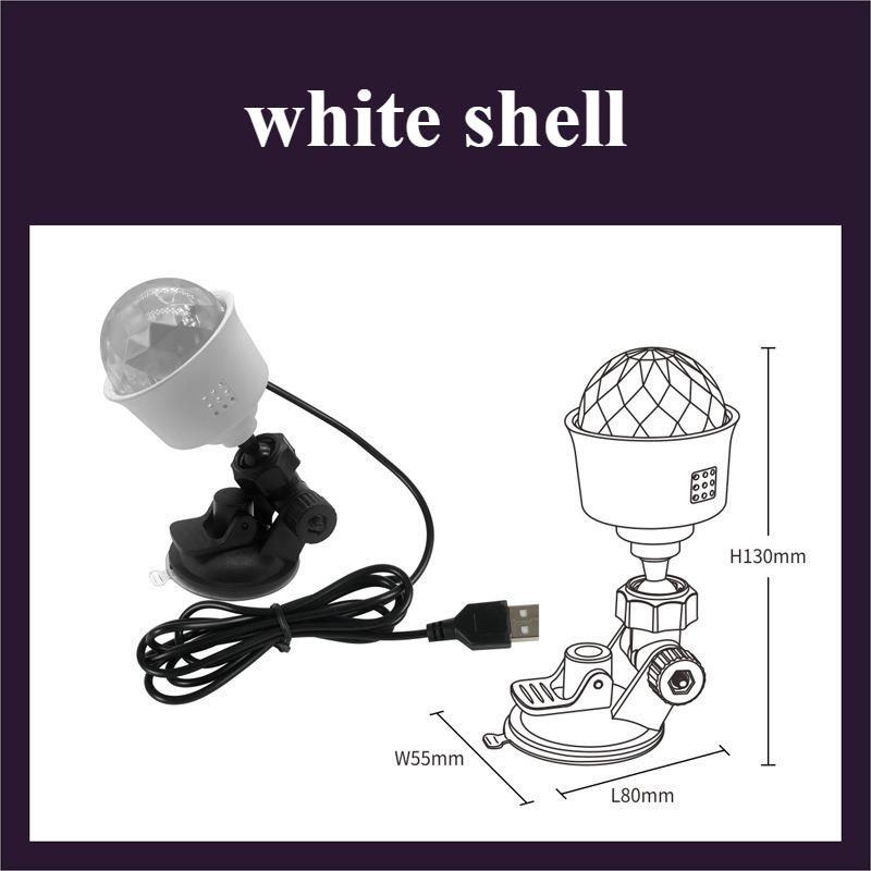 Mini Mehrfarbiges USB Projektorlicht Nachtlicht für Zuhause Schlafzimmer Partydeko Discolicht Kinderzimmerdekoration Weihnachtsfeier WHITE,2PCS