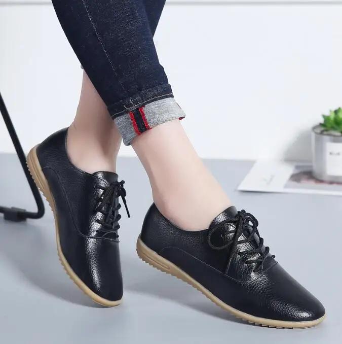 Echtes Leder Sommer Loafer Frauen Casual Schuhe Mokassins Weiche Spitze Zehe Damen Schuhe Frauen Flats Schuhe Weiß 41