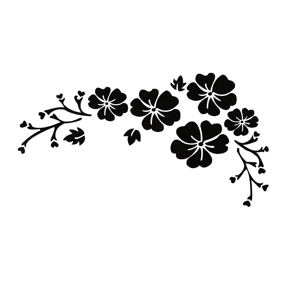 Auto-Top-Aufkleber, Auto-Mode, Blumenblüte, Auto-Aufkleber, LKW, Stoßstange, Tür, Fenster schwarz