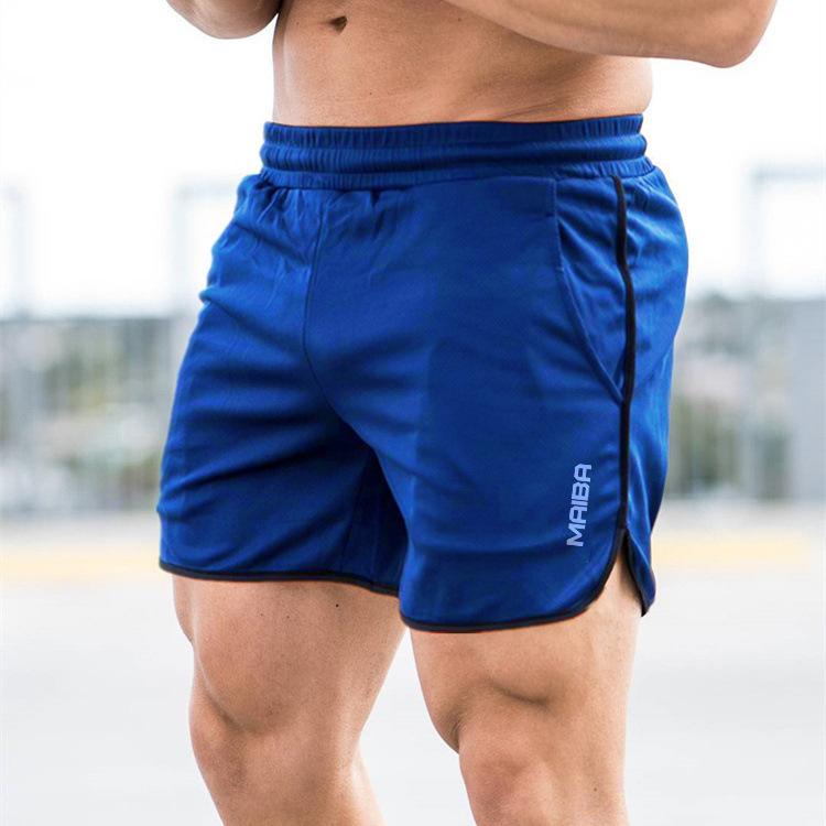 Männer Fitness Bodybuilding Shorts Mann Sommer Turnhallen Workout Männlichen Atmungsaktives Netz Schnell Trocknend Sportswear Jogger Strand Kurze Hosen XL blau