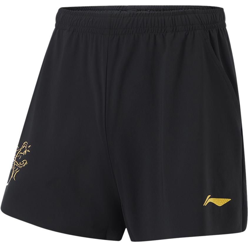 Li Ning Tischtennis Serie UV-beständige gewebte Sportshorts Herrenshorts Schwarz AAPU213-1 XL