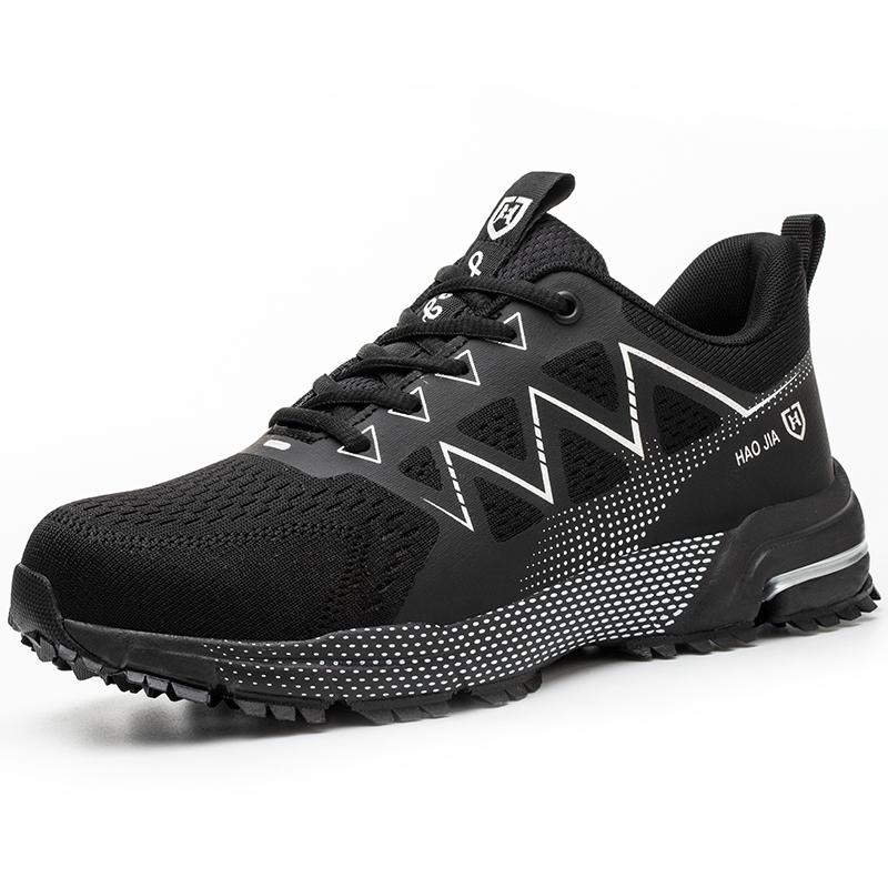 Sicherheitsschuhe Herren Damen Anti-Smashing Stahlkappe Unzerstörbar Leicht Atmungsaktiv Sneaker Arbeitsschuhe Sicherheitsstiefel 46 schwarz