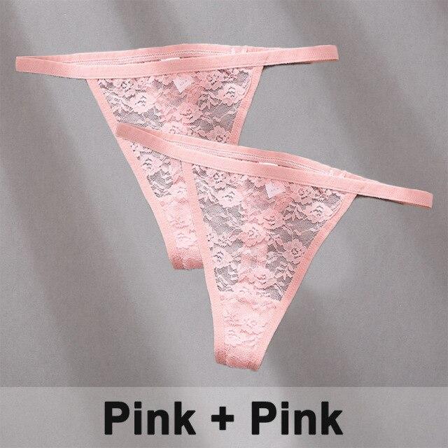 2 Teile/satz frauen Unterwäsche Spitze Höschen Floral Dessous Frau Höschen Sexy Tanga G-String Weibliche Pantys Perspektive Dessous XL