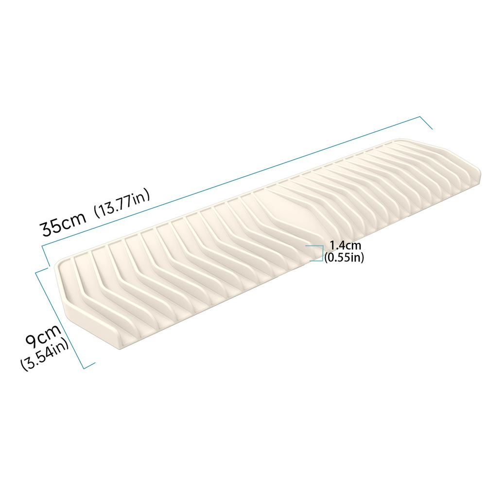 35x9cm Silikon Geschirr Kissen Anti Slip Spüle Tablett Geschirr Schutz Matte Geschirr Trocknen Kissen Pad Lagerung Spüle Ablauf Matte beige