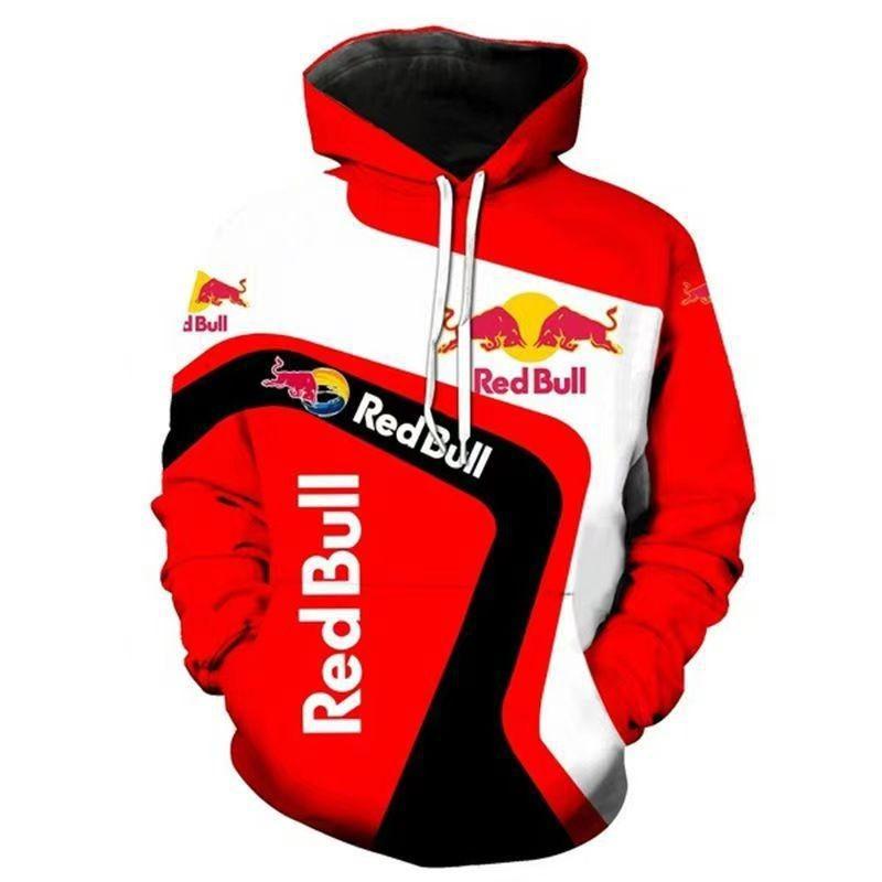 Amerikanische High Street Herren Herbst Renn- und Motorradbekleidung, Red Bull Nischenstil, Vielseitiges Oberteil, Neuer bedruckter Langarm-Stil 5XL
