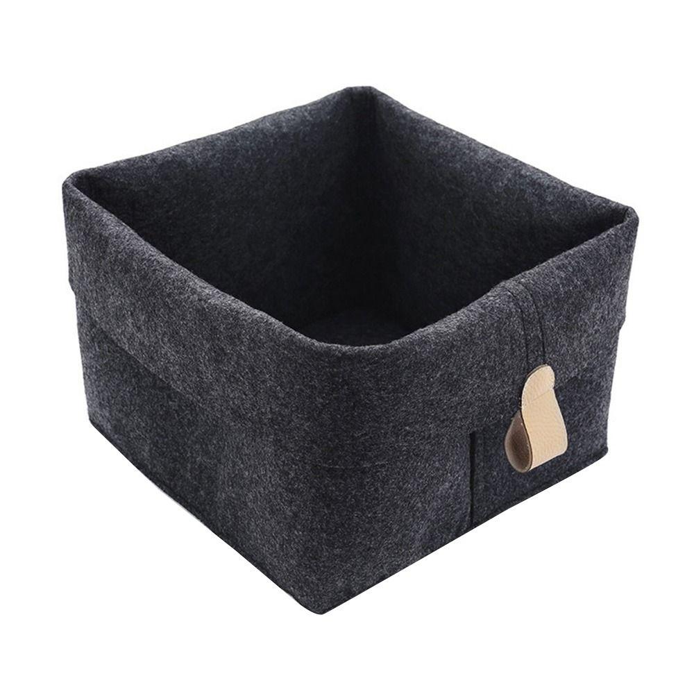 Behälter Filz Aufbewahrungskorb Organizer Wäschekorb Kleidung Spielzeug Halter Schlafzimmer 20x20x12cm dunkelgrau