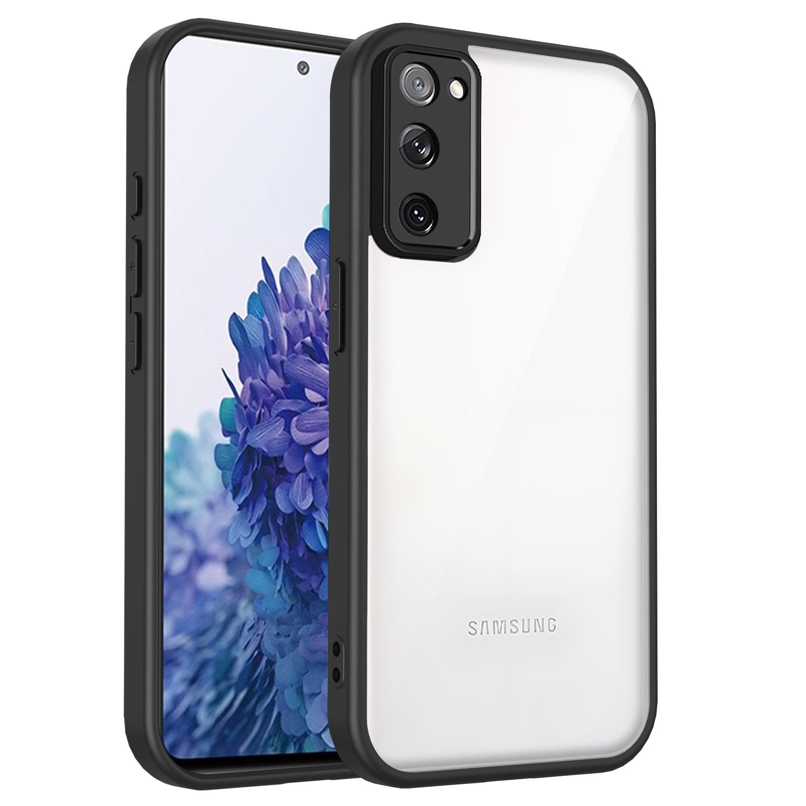 Für Samsung Galaxy S20 FE S20FE Hülle Luftkissen Stoßfest Silikon Bumper Klare Matte Rückabdeckung Hartschale für Samsung S20 FE Pc + tpu&Galaxy S20 FE 2022 schwarz