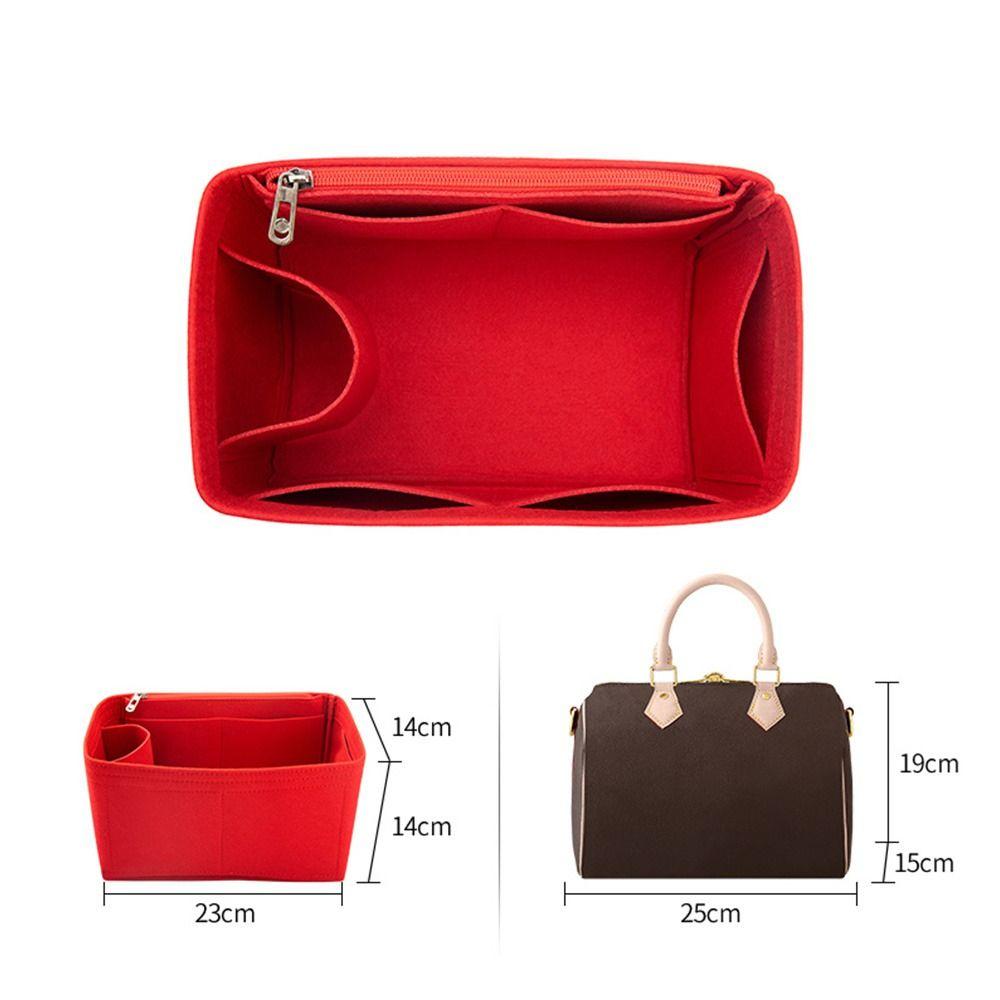 Langlebige Handtasche Tasche Zubehör Reise Lagerung Organizer Innentasche Klappe Handtasche Iiner Filz Einsatz For Speedy 25 rot