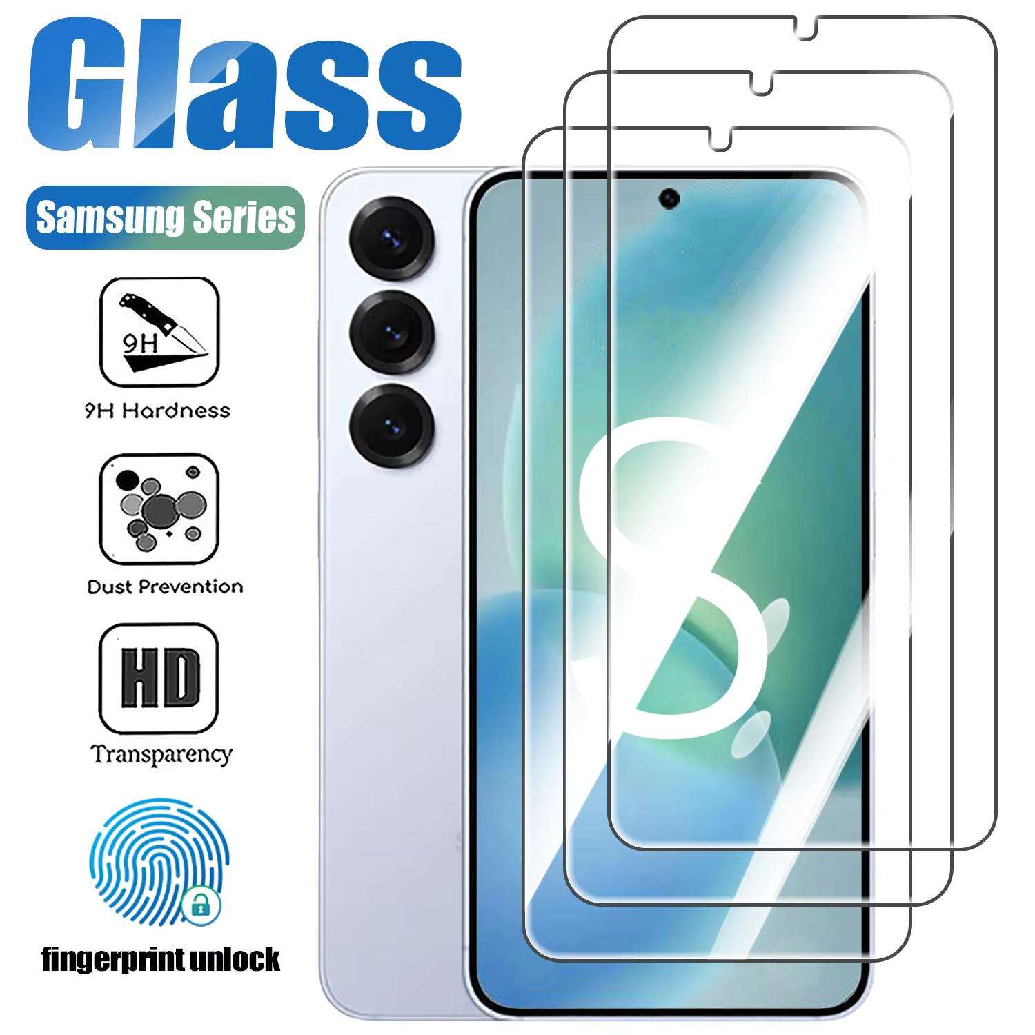 3 Stück Fingerabdruck-Entsperrung Gehärtetes Glas Für Samsung Galaxy S26 S25 Edge S24 Ultra S23 S22 S21 Plus S20 FE Note20 5G Displayschutzglas Folie Galaxy S23