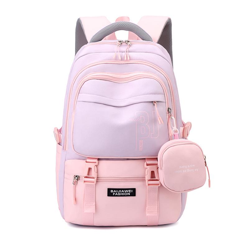 Kinder Multifunktionale Rucksack mit Geldbörse Hohe Schule Student Schule Taschen Kinder Wasserdichte Schulranzen Teenager One size rosa