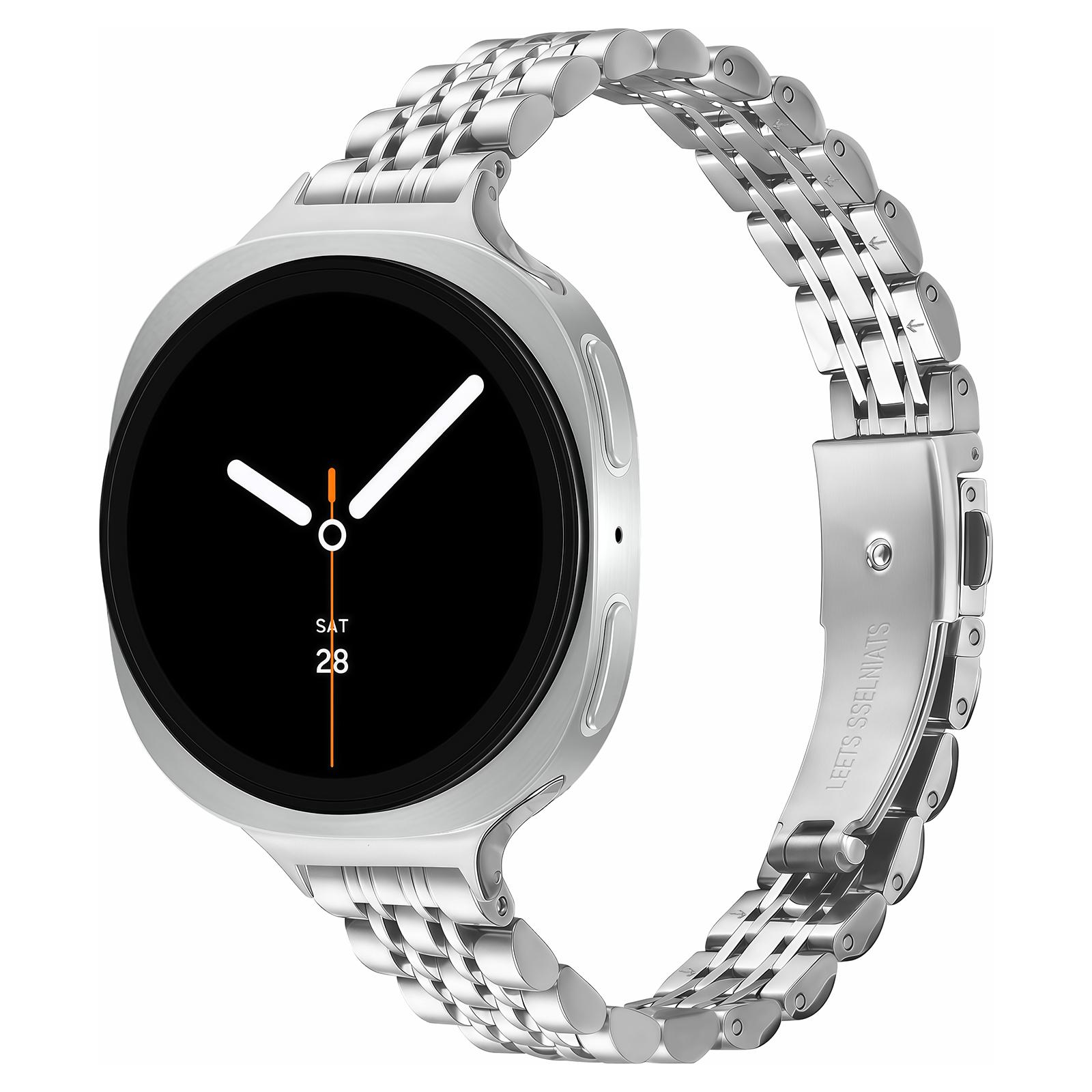 Schmales Armband für Samsung Galaxy Watch 8 Armband 44mm 40mm Zubehör Metall Edelstahl Armband correa Galaxy Watch 8 classic 46 galaxy watch 8 40mm silber