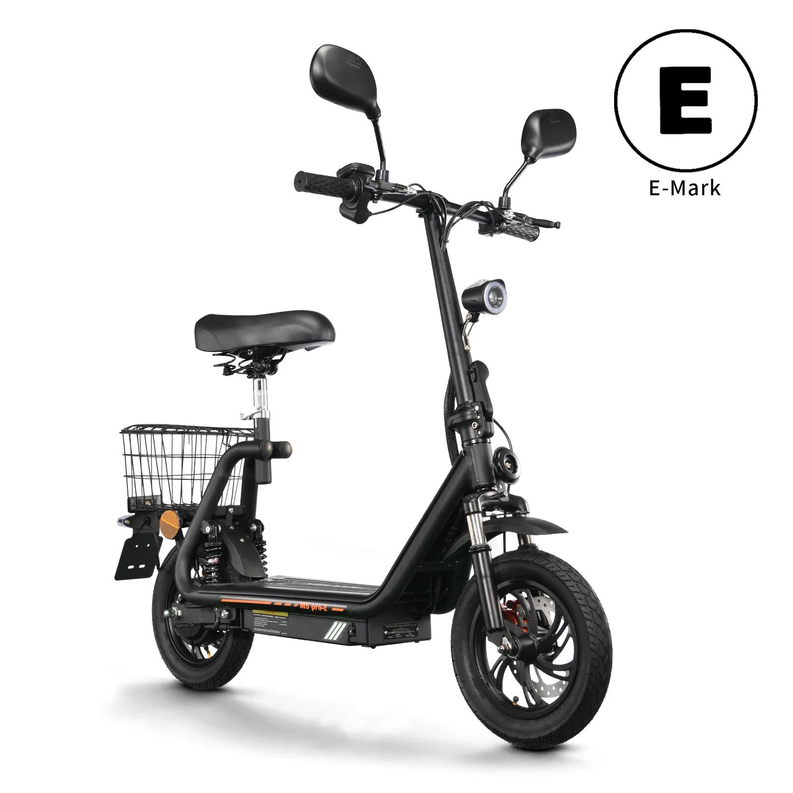 Elektroroller mit Sitz und Hinterkorb TWOFISH M5 PRO-E mit Straßenzulassung (EWG) schwarz