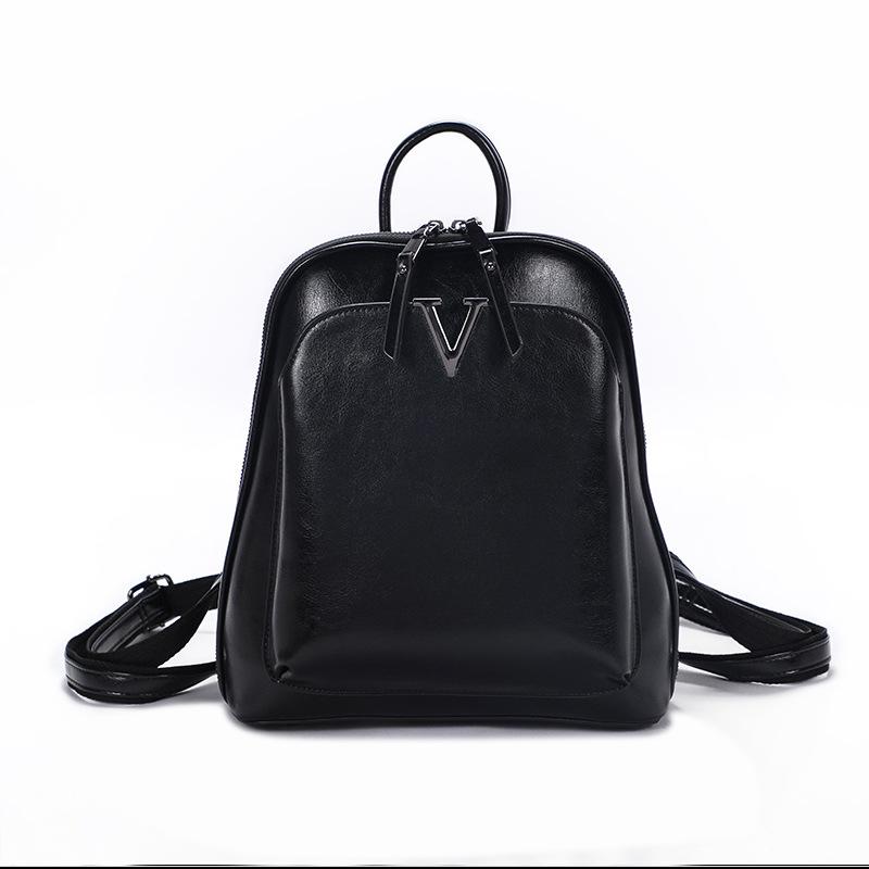 Echtleder Damen Tasche Europäischer und Amerikanischer Retro Kuhfell Multifunktionaler Rucksack Akademie Stil Schultasche