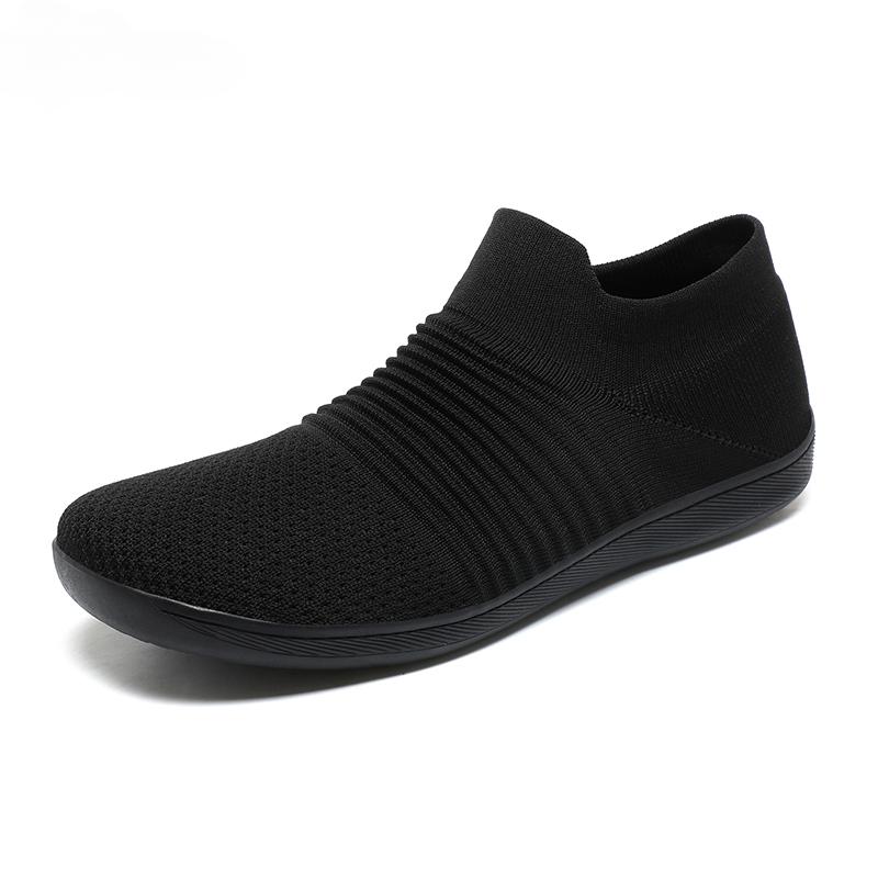 Neue Herren Zehenweite Barfuß Mesh Sneaker Mode Slipper Flats Weiche Zero Drop Sohle Leichtgewichtige Mode Sportschuhe Große Größe 42 schwarz