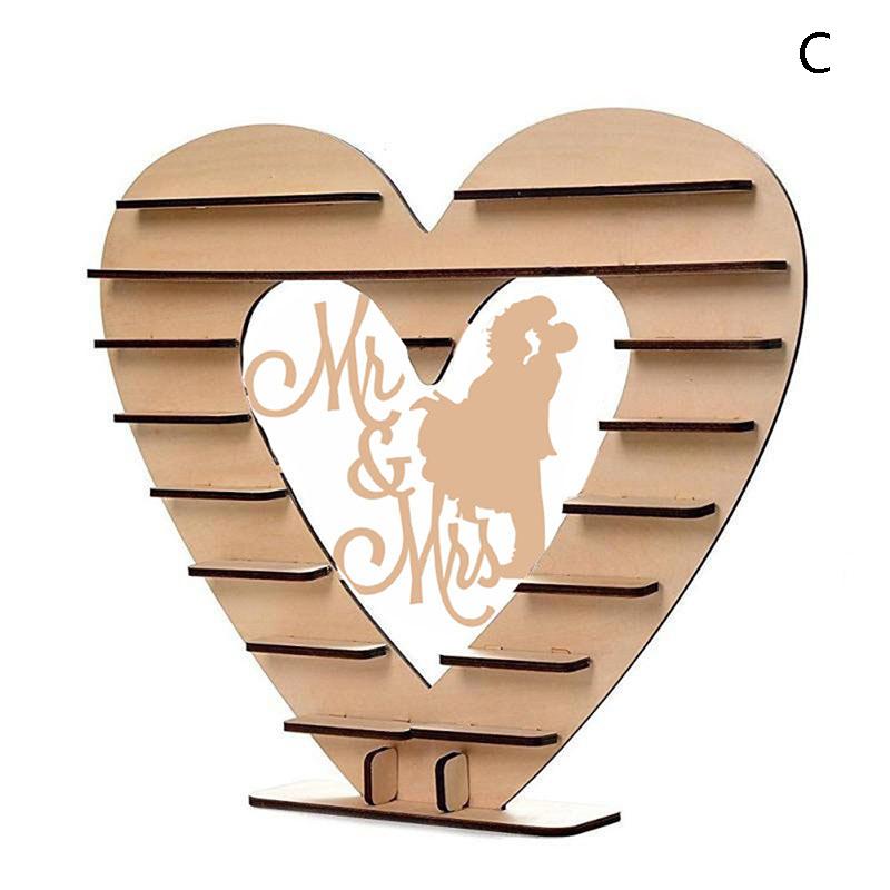 Hochzeit Holzornamente Mr&Mrs Schokoladenständer Display Süßigkeiten Cupcake Desserts Halter Home Decor Hochzeit Party Bars beige