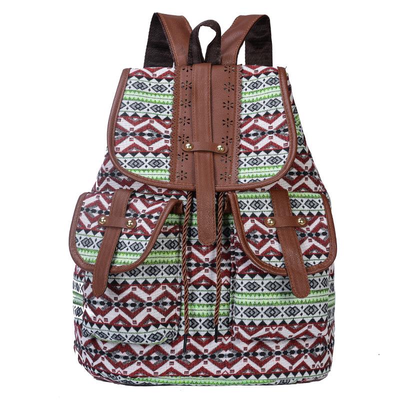 SCIONE Mode Rucksack Wind Casual Canvas Damen Rucksack Mode Damen Kleiner Rucksack 1 braun