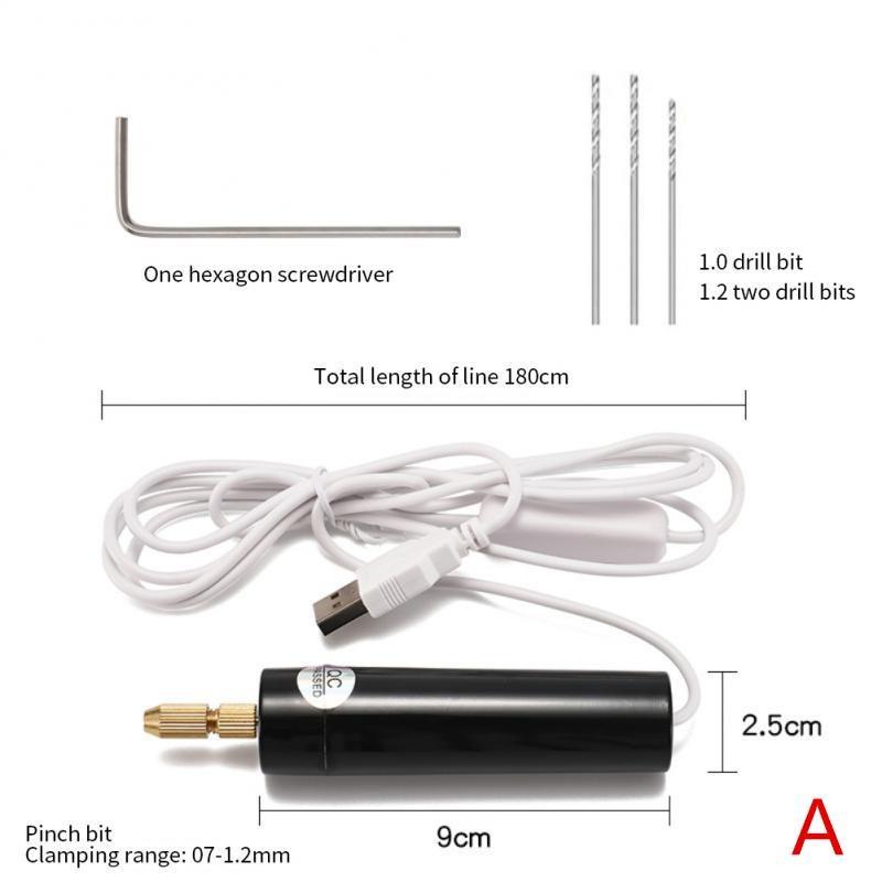 1 Set Mini Elektrische Bohrer Tragbare Handheld USB Bohrer Werkzeuge Epoxidharz Bohren Schmuck Werkzeuge Mit Bohrer Bits Power Tools schwarz