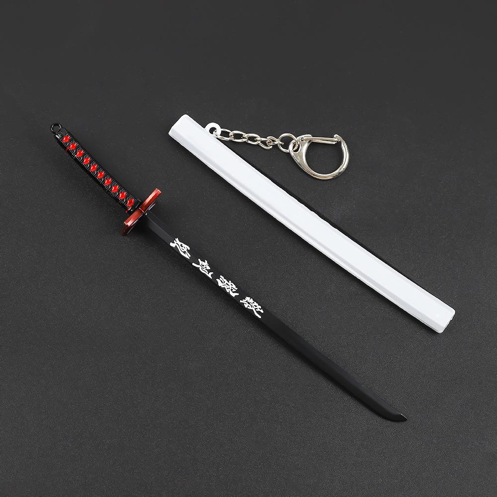 Demon Slayer Tanjiro Giyu Shinobu Nichirin Schwert Schlüsselanhänger mit Scheide, 17cm Legierungsmodell 17cm