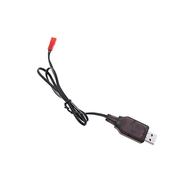 USB-Ladegerät 6V NiMH NiCd für Fernbedienungsspielzeugbatterien – JST 2P-Kabel – Überladungs- und Kurzschlussschutz – Für Drohne, Flugzeug, Quadcopter schwarz