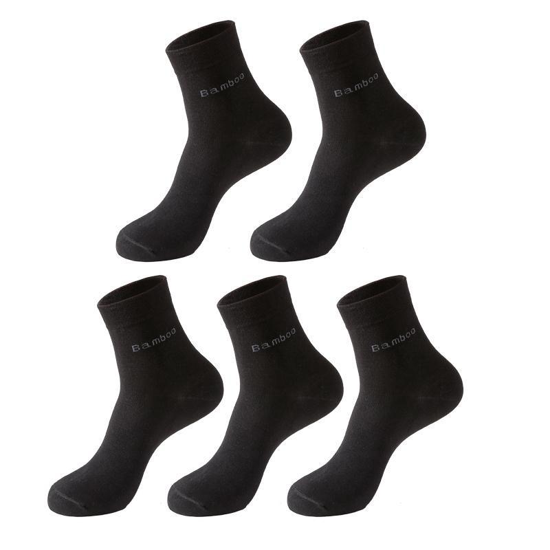 5 Paar Herren-Socken aus Bambusfaser, atmungsaktiv, Kompression, gemütliche Socken, Business-Casual-Socken für Herren EUR 38-45 schwarz