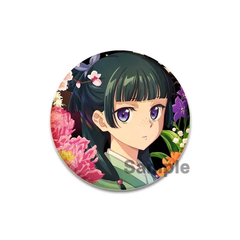 32/44/58 mm Anime „The Apothecary Diaries“ Broschen auf dem Rucksack, runde Anstecknadel, süß für Rucksack, Kleidung, Accessoire-Kollektion, Abzeichen, Hutdekoration 44mm