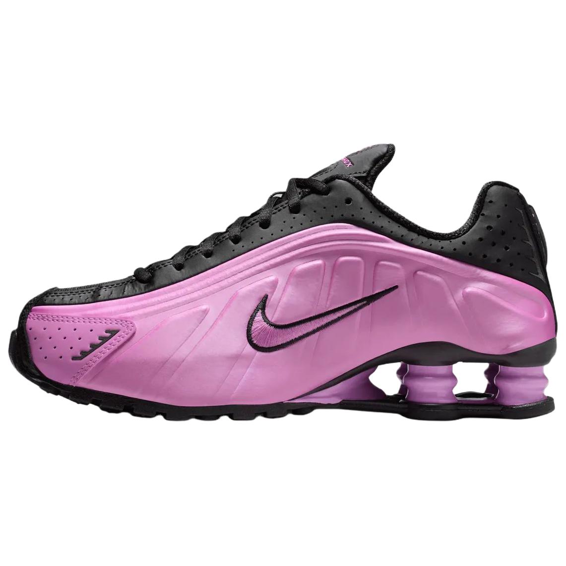 Nike Shox R4 Bequeme Atmungsaktive Rückfedernde Laufschuhe Damen Sneaker Schwarz Lila AR3565-014 40