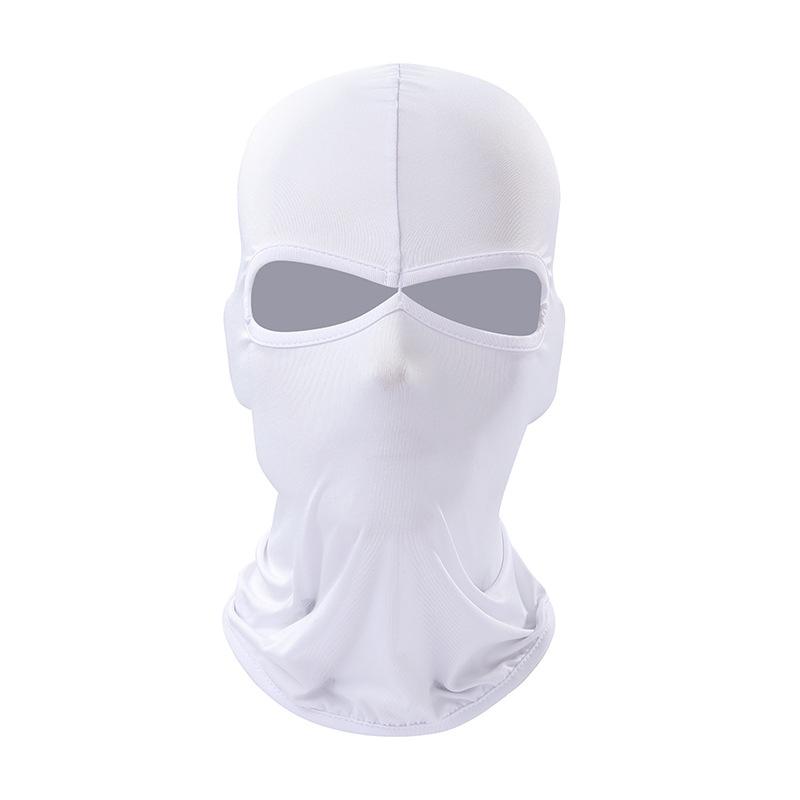 2-Loch Sturmhaube Motorrad Gesichtsmaske Moto Helm Bandana Kapuze Ski Hals Vollgesichtsmaske Winddicht Gesichtsschild Herren Biker Maske weiß