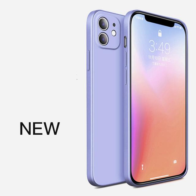 Für iPhone 7 6 6S 8 Plus Luxus Flüssigsilikon Soft Cover für iPhone 16 14 11 12 Pro X XR XS Max 13 Mini Pro 15 Max Stoßfeste Telefonhülle iPhone 7 Plus violett
