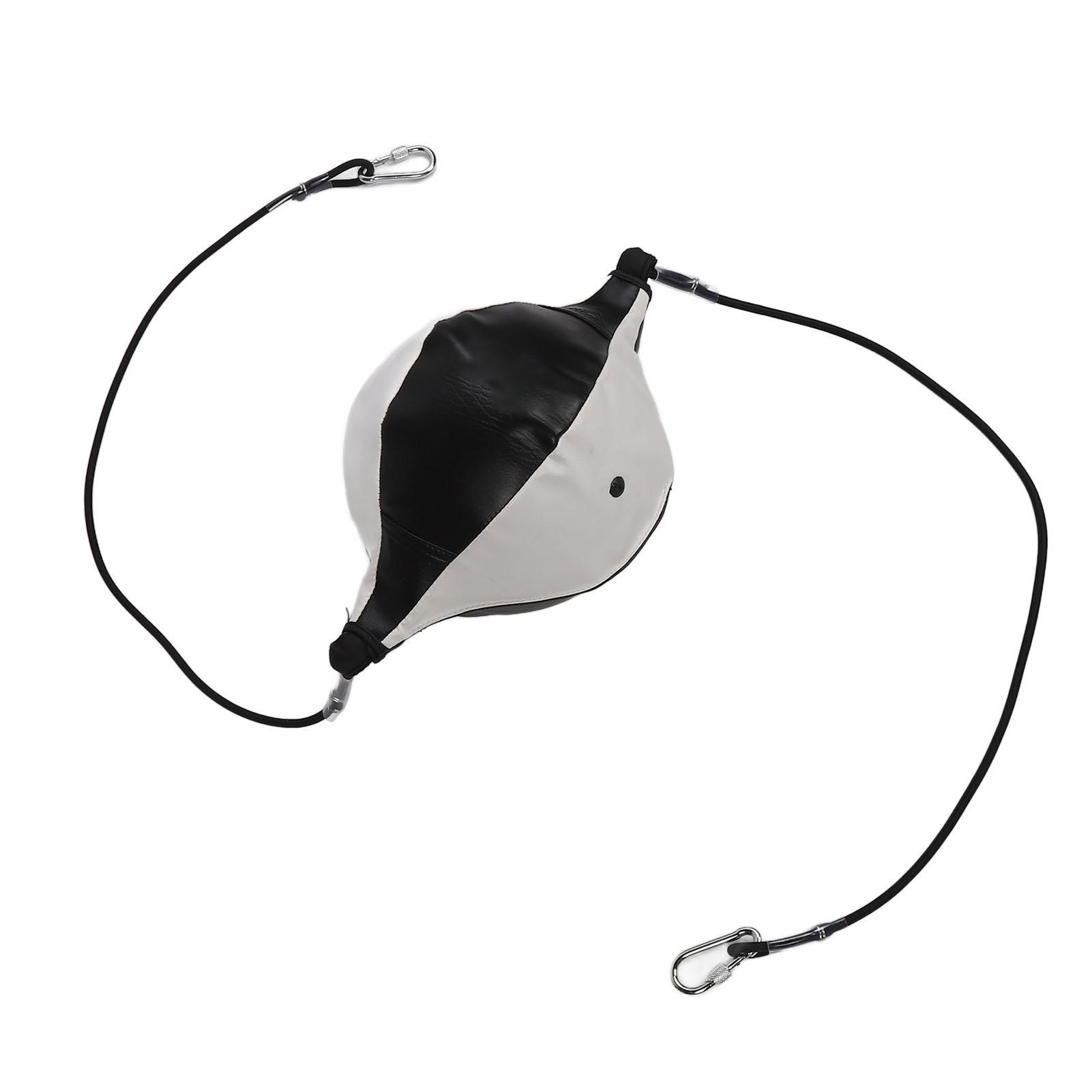 Doppelend-Boxsack mit verstellbarem Seil Inflator PU-Leder Verbessert Agilität Doppelend-Geschwindigkeit schwarz weiße