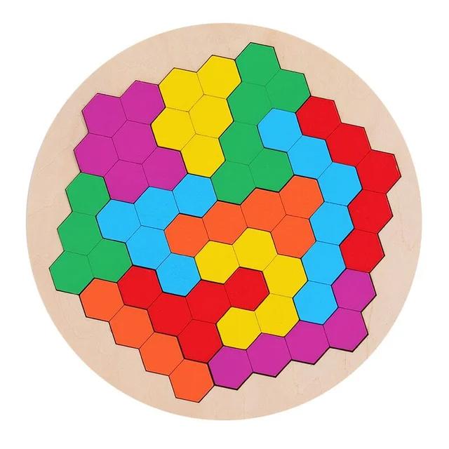 Sechseckiges Alien-Schach-Tangram-Puzzle Brainstorming 11-teiliges Block-Puzzle Puzzle Klassisches Puzzle Kinderspielzeug blue