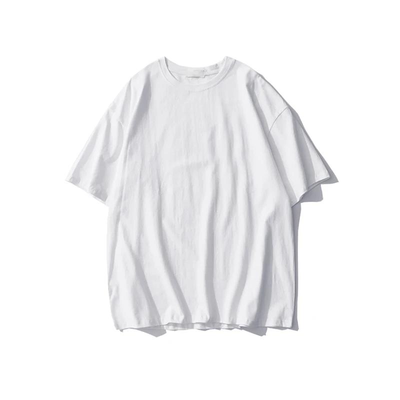Sommer solide reine Baumwolle T-Shirts Frauen Harajuku Übergroßen Kurzarm y2k Tops Unisex Koreanische Streetwear Casual Basic T-Shirt Weibliche Gute Qualität L weiß