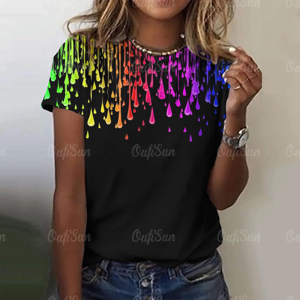 Bunte Graffiti frauen T-shirt Sommer o neck casual kurzarm frauen lose mode pullover frauen alltägliche streetwear 3XL brown