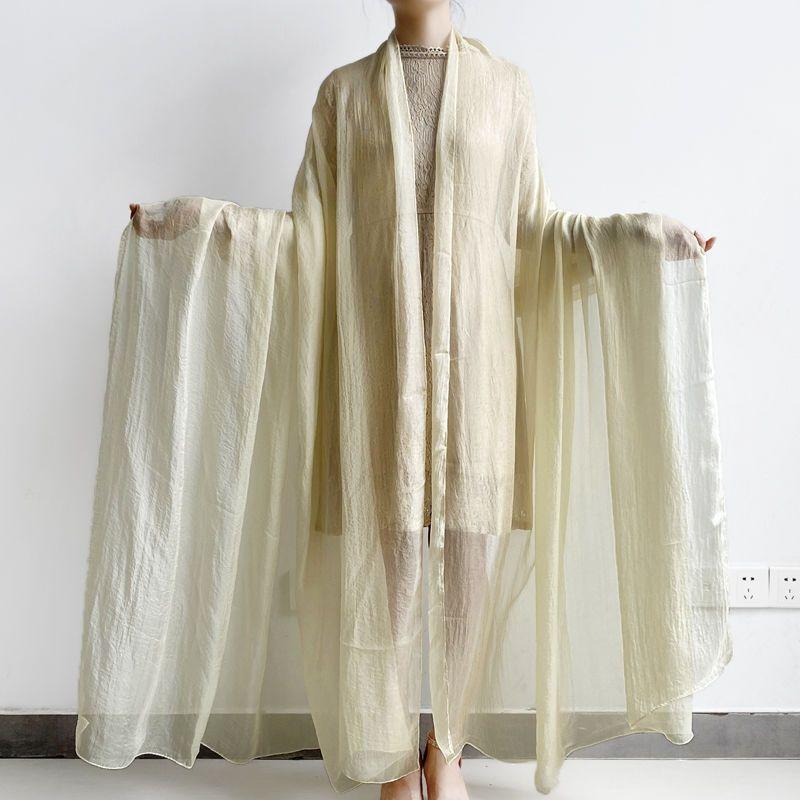 Extra großer Schal, einfarbiger Schal, Damenmode-Schal, Chiffon-Tanzschal, Sonnenschutz, Strandtuch, max. Größe ist 3*1,5m (±5-10cm Fehler) L: 1.8M * W: 1.5M grauweiß