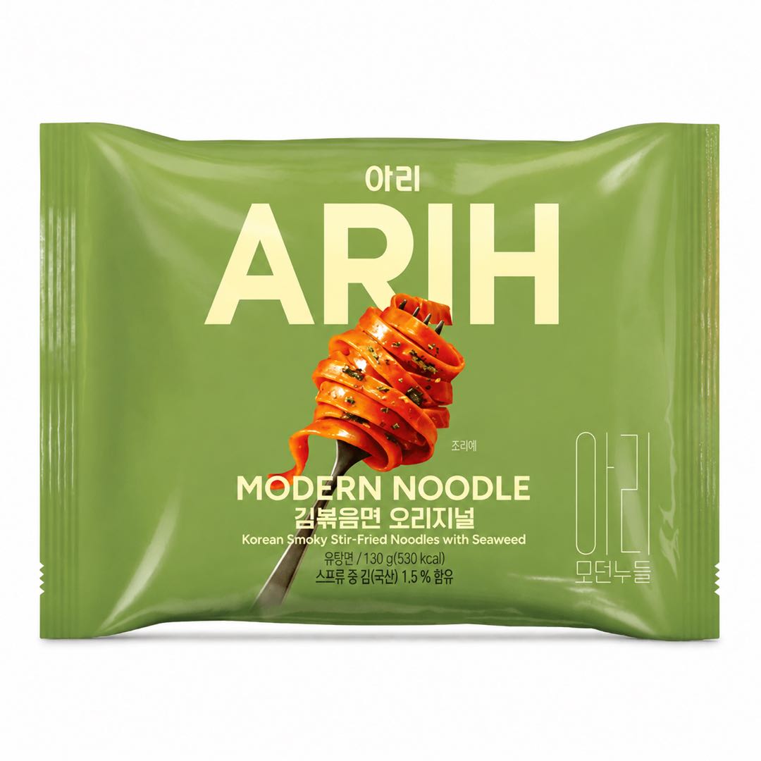 BTS Kollaboration PALDO ARIH Moderne Nudeln Gebratene Nudeln Algen Geschmack 130g #Seaweed Flavor*1bag beige