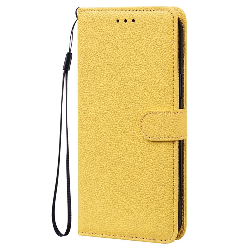 Leder Wallet Flip Case Für Samsung Galaxy A91 A81 A71 A51 A41 A31 A21S A11 A01 Core Weiche Rückseite Mit Kartenhalter Galaxy A31 gelb