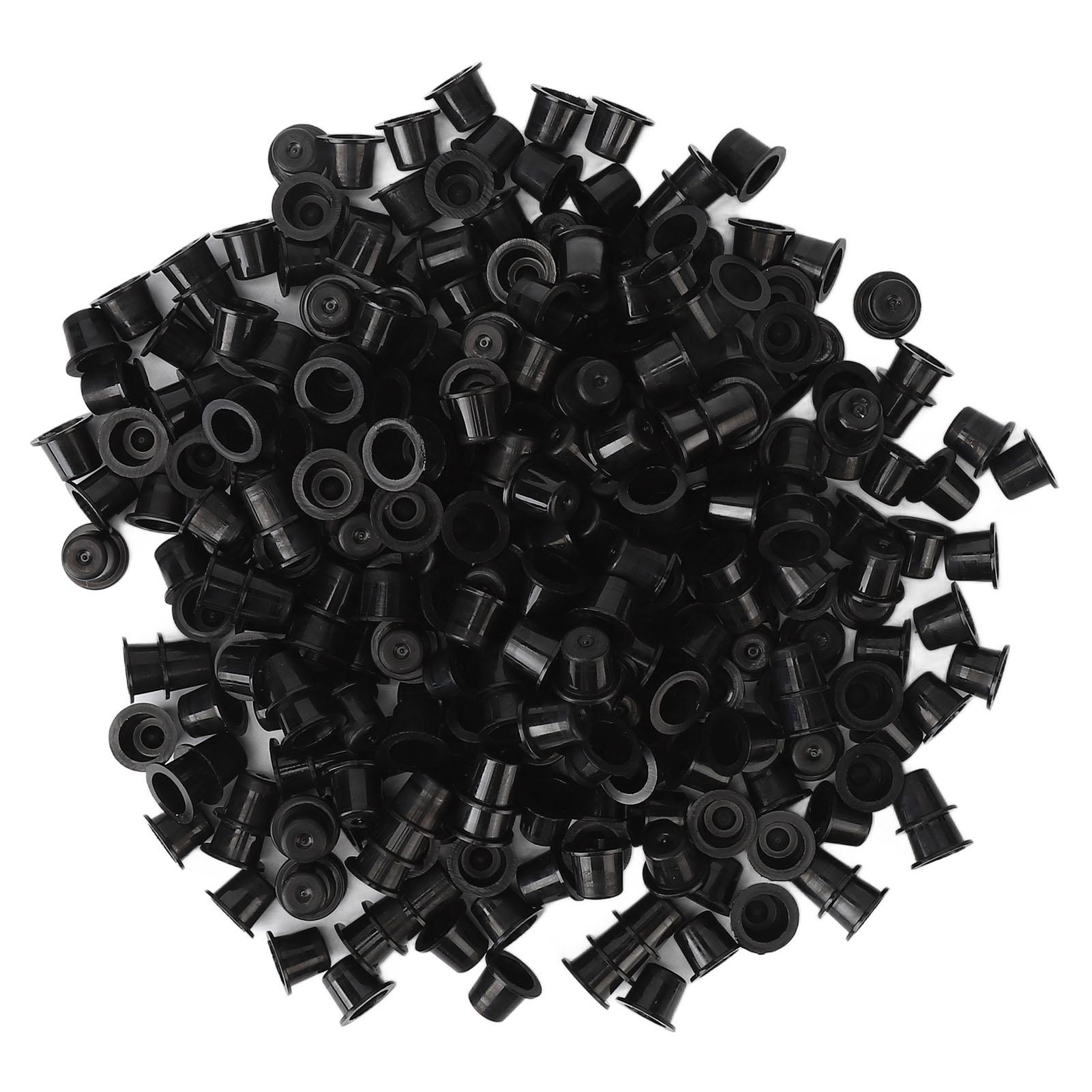 1000 Stück Tattoo-Farbkappen Becher Einweg-Kunststoff Make-up Pigment Farbbecher Tattoo-Zubehör Schwarz L S