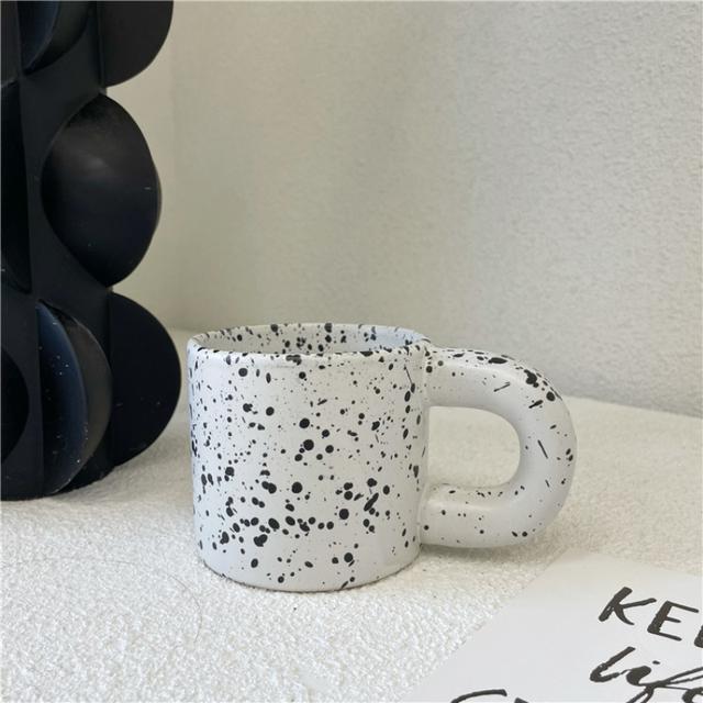 Südkorea Fett Tasse Spritzende Tinte Keramik Tasse Gefleckte Tasse Einfache Büro Kaffee Tasse Hause Wasser Tasse Geschenk für Freunde 301-400ml