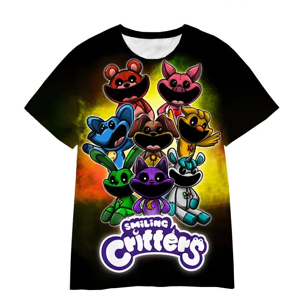 Smiling Critters T-Shirt Kindermode Cartoon 3D-Druck Casual Kinder Geburtstagsgeschenk Babykleidung Kinder Kurzarm T-Shirts 140