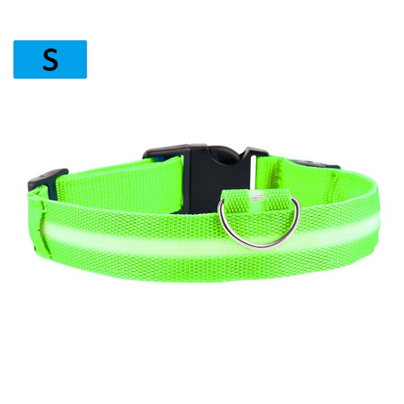 LED-Leuchthalsband, verstellbar, leuchtendes Sicherheitshalsband für kleine Haustiere, für Hundebedarf im Freien Green light