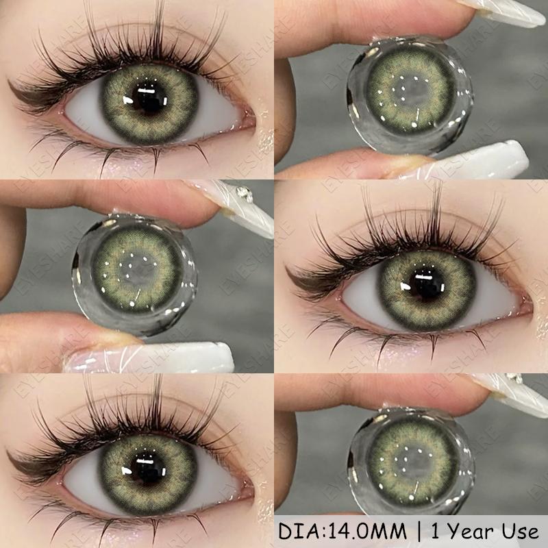 EYESHARE 1 Paar Braune Farbige Kontaktlinsen Natürliche Augenkosmetik Weiche Schönheit Jährliche Anwendung Braune Linsen für Augen