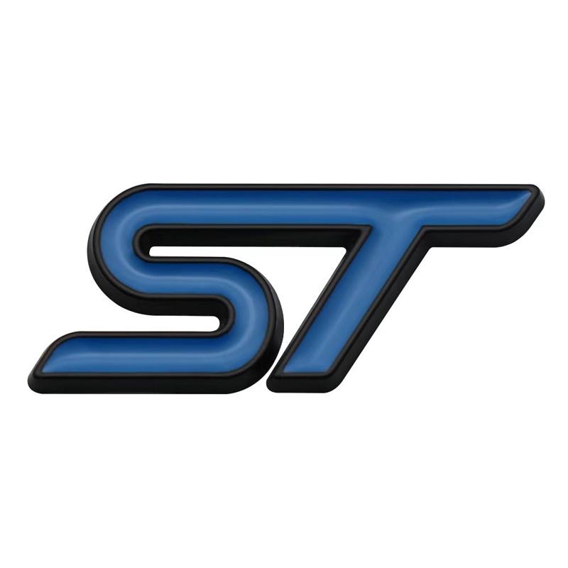 3D Metall ST Auto Lenkrad Emblem Aufkleber für ST Focus x 2 3 Kuga FIESTA MONDEO VIGNALE ECOBOOST KUGA Auto Auto Styling blau
