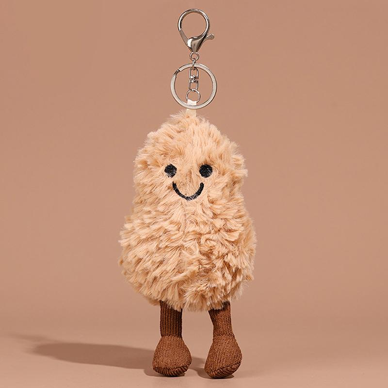 Schlüsselanhänger mit kleiner Erdnuss-Plüschpuppe, süßer Cartoon-Tier-Anhänger, Taschenanhänger, Kinderspielzeug, Auto-Schlüsselanhänger, Männer und Frauen, hängender Schmuck Keychain