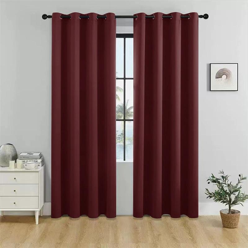 Moderne minimalistische Vorhänge Vollverdunkelung Sonnenschutz Vorhänge Energieeffiziente Fensterdekorationen für Schlafzimmer Wohnzimmer Heimdekor 132cm*213cm bordeaux