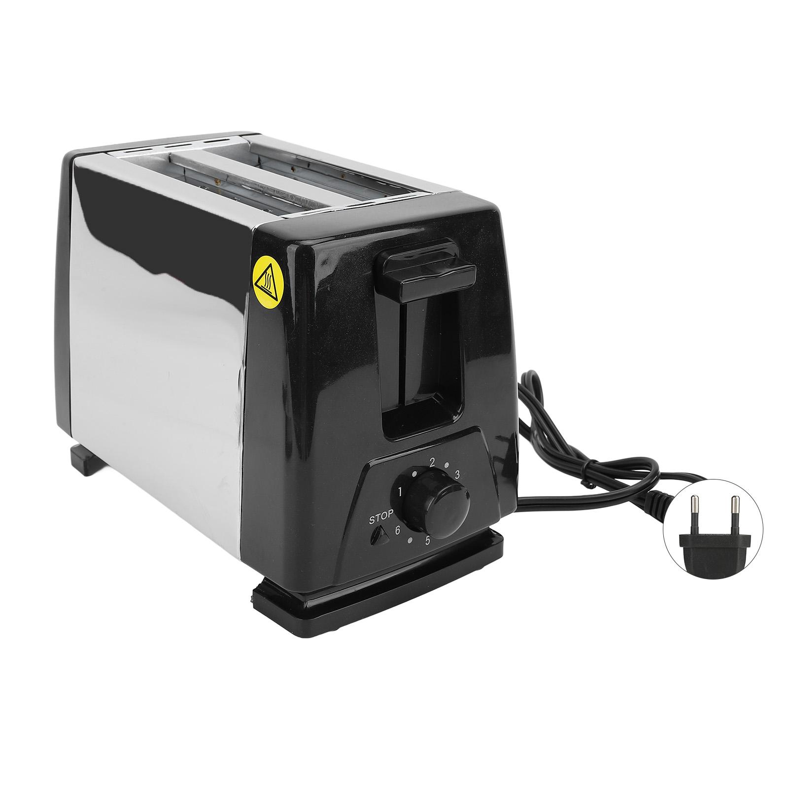 Kompakter Toaster Tragbarer ABS- und Edelstahl-Toaster mit breitem Schlitz für 2 Scheiben für Zuhause US-Stecker L(for 6.5-9kg)