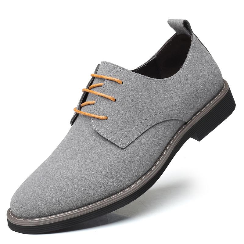 Mode Herren Freizeitschuhe Oxford Wildleder Schnürschuhe Blau Flache Schuhe für Herren Luxus Mokassins Slipper Herren Kleiderschuhe Zapatos Para Hombre 39-48 48 grau