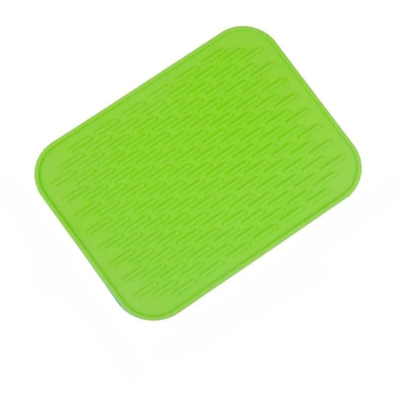 Silikon Anti-Hot Isolierung Pad Platz Non-Slip Coaster Geschirr Drain Topf Matte Topf Gericht Tischset grün