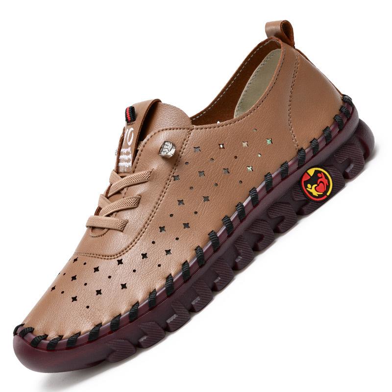 Handgefertigte Lässige Vielseitige Weiche Sohle Mutter Schuhe Große Größe Damen Schuhe Flache Einzelne Schuhe Verschleißfeste Lässige Schuhe 43 brown
