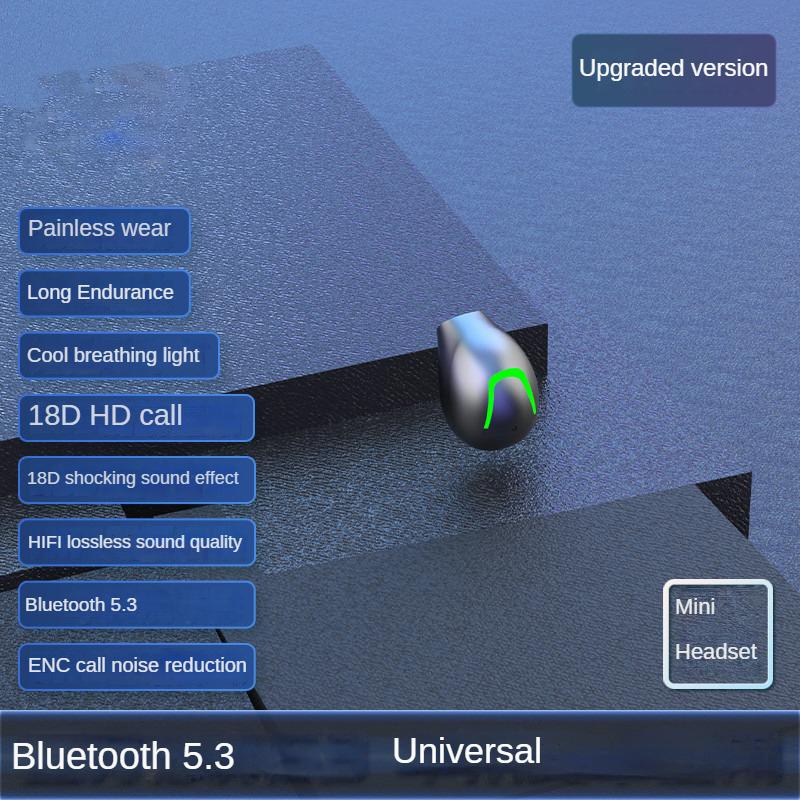 Mini unsichtbare drahtlose Kopfhörer Bluetooth 5.3 In-Ear-Kopfhörer Rauschunterdrückung HiFi-Stereo-Ohrhörer mit Mikrofon TWS-Headset